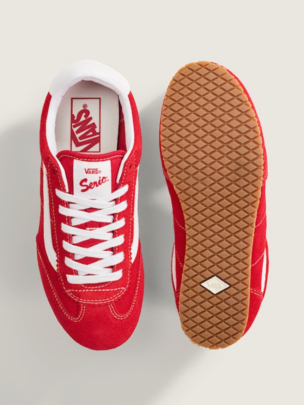 Vans Super Lowpro Serio Style 84 Retro Running Shoes Red Suede Women's 7.5